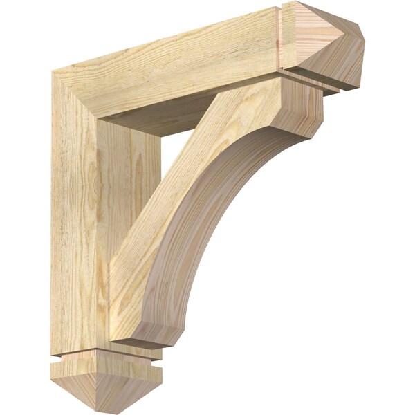 Ekena Millwork Legacy Arts and Crafts Rough Sawn Bracket w/ Offset Brace, Douglas Fir, 6"W x 22"D x 22"H BKT0604X22X22LEC03RDF - main